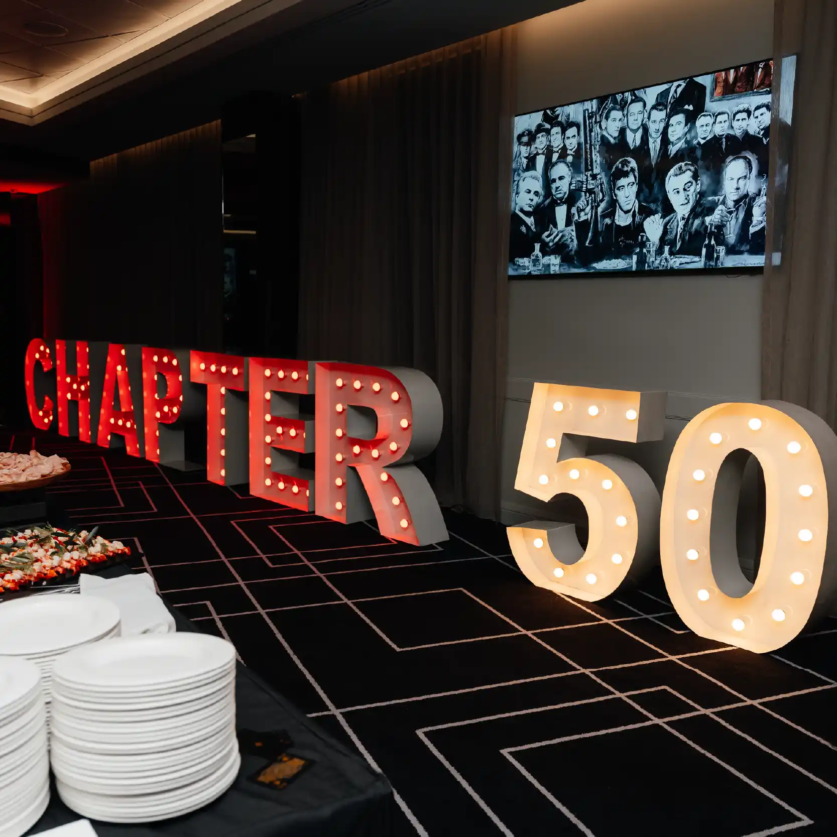 3D LED character writing 'CHAPTER 50'